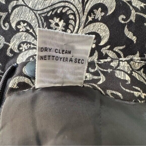 Talbots Skirt Black Tan Floral Cocktail Party Business Casual Preppy Academia 8 - Picture 7 of 8